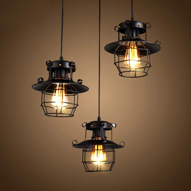 Suspension veilleuse vintage en métal style industriel nordique