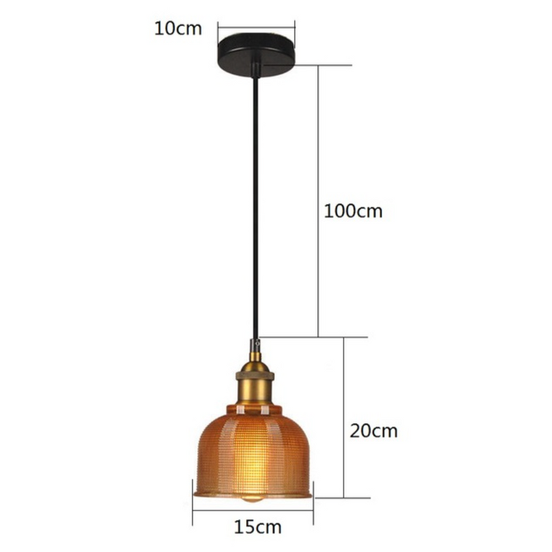 Suspension design en verre grainé style industriel Bowl