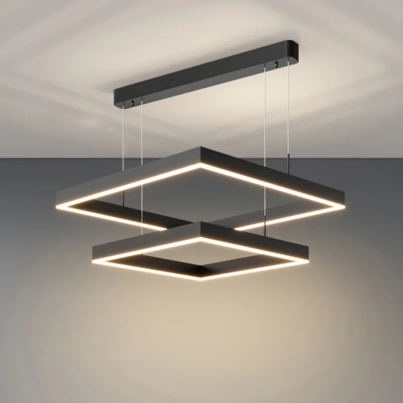 2024Modern Chandelier Square bedroom Chandelier Lighting Hanging Lamp Home Lighting Samsarah Lighting
