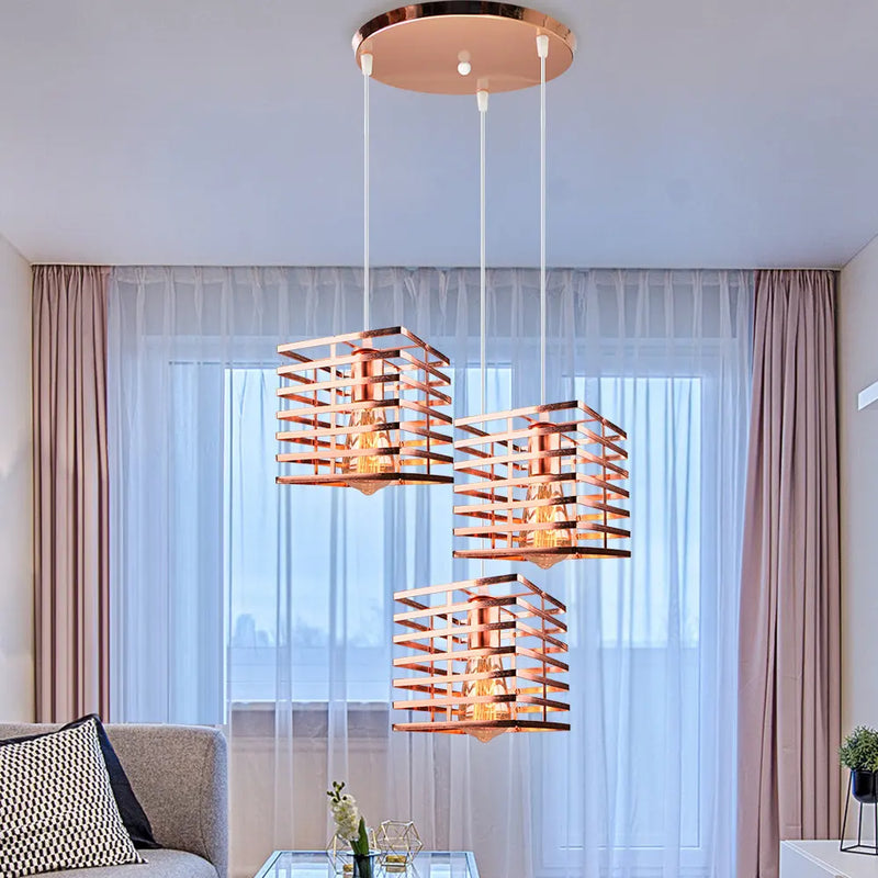 suspension industrielle vintage avec lumières led modernes