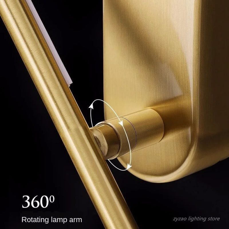 Couloir nordique tout en cuivre ligne Simple applique murale Post-moderne chambre chevet décoration murale applique murale LED lumières salon lampes d'escalier