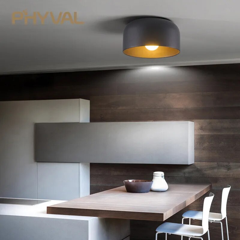 Plafonnier LEDs lumière nordique maison salon décor noir/blanc éclairage