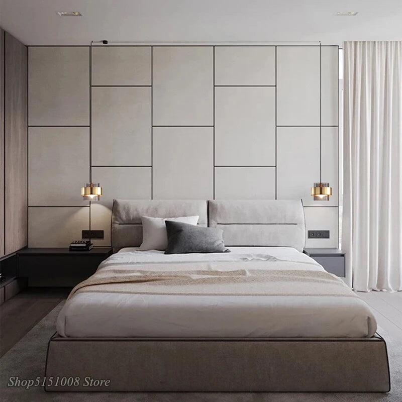 lustre led moderne en verre cylindrique style nordique