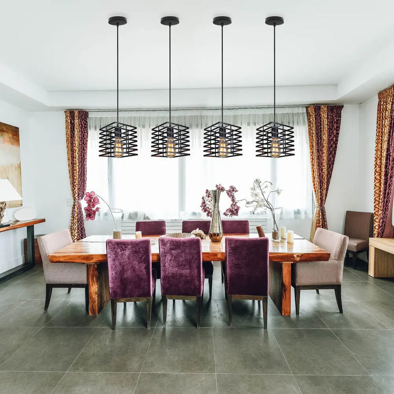 suspension industrielle vintage avec lumières led modernes