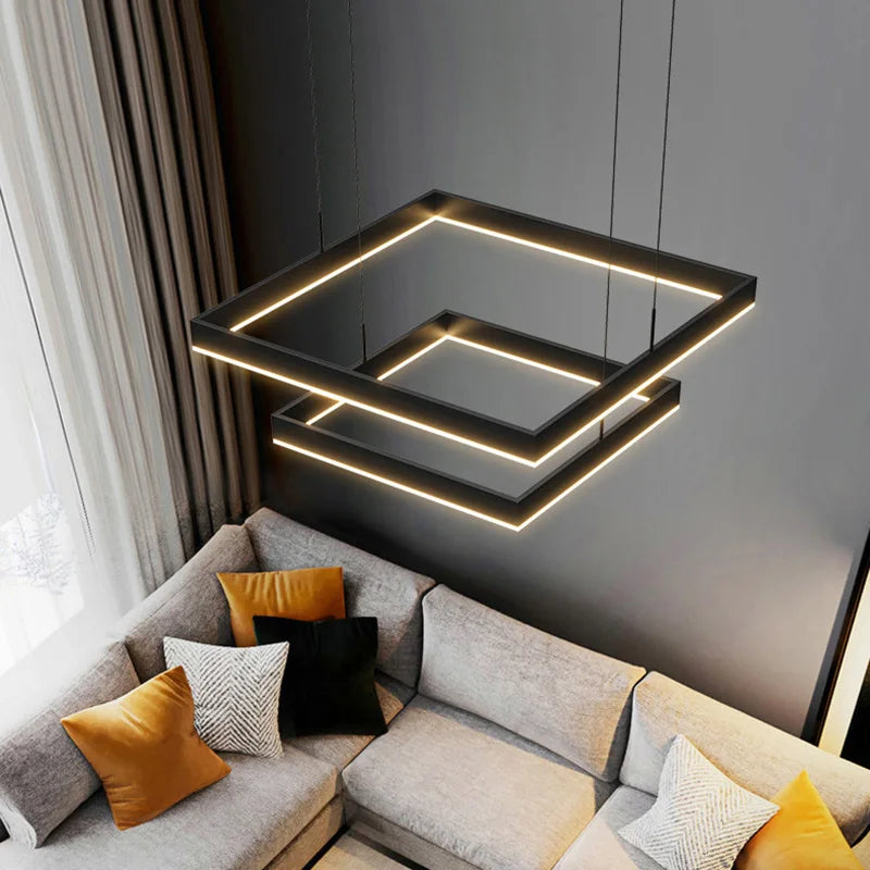 2024Modern Chandelier Square bedroom Chandelier Lighting Hanging Lamp Home Lighting Samsarah Lighting