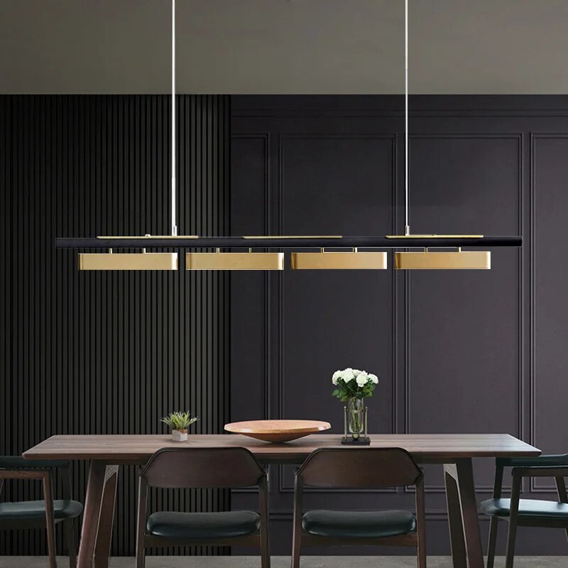 Lustre long de restaurant minimaliste moderne