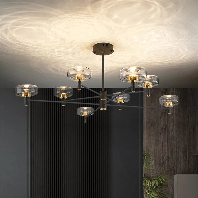lustre post-moderne de luxe en verre nordique éclairage led