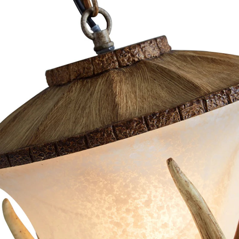 suspension LED style rural européen corne de cerf