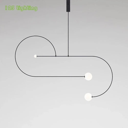 suspension moderne en métal noir pour intérieur contemporain