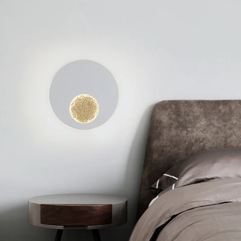 Postmodern applique murale LED lune lampe blanc noir carré rond en aluminium chambre chevet applique murale escalier cuisine couloir luminaire