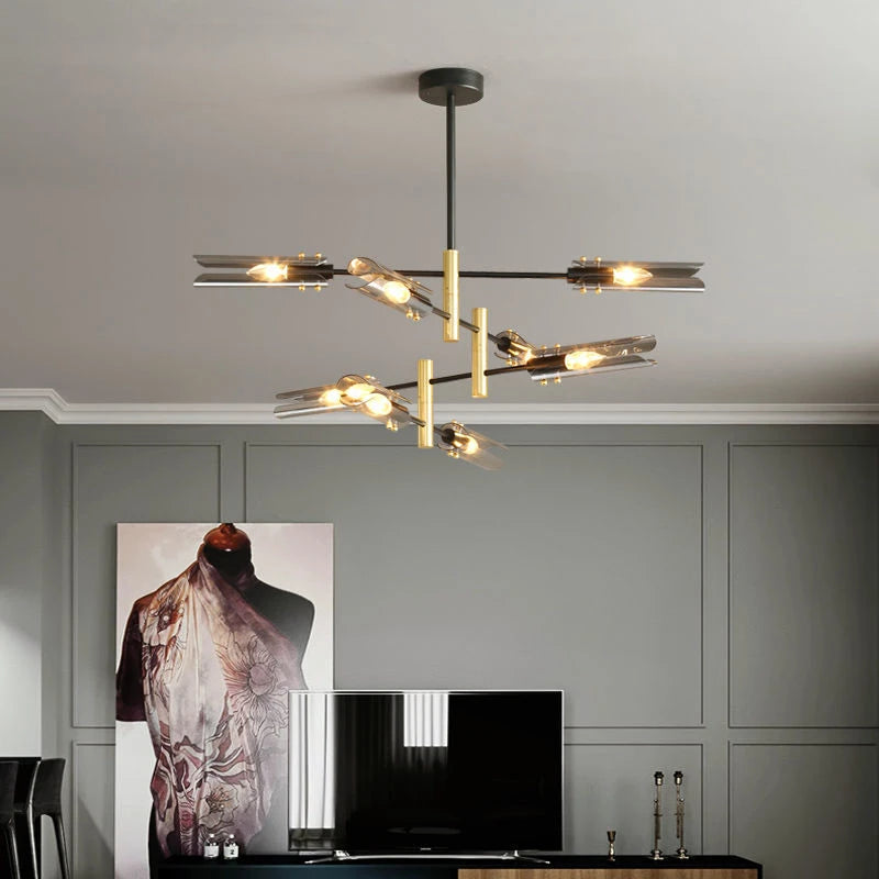 lustre en verre au design nordique et créatif