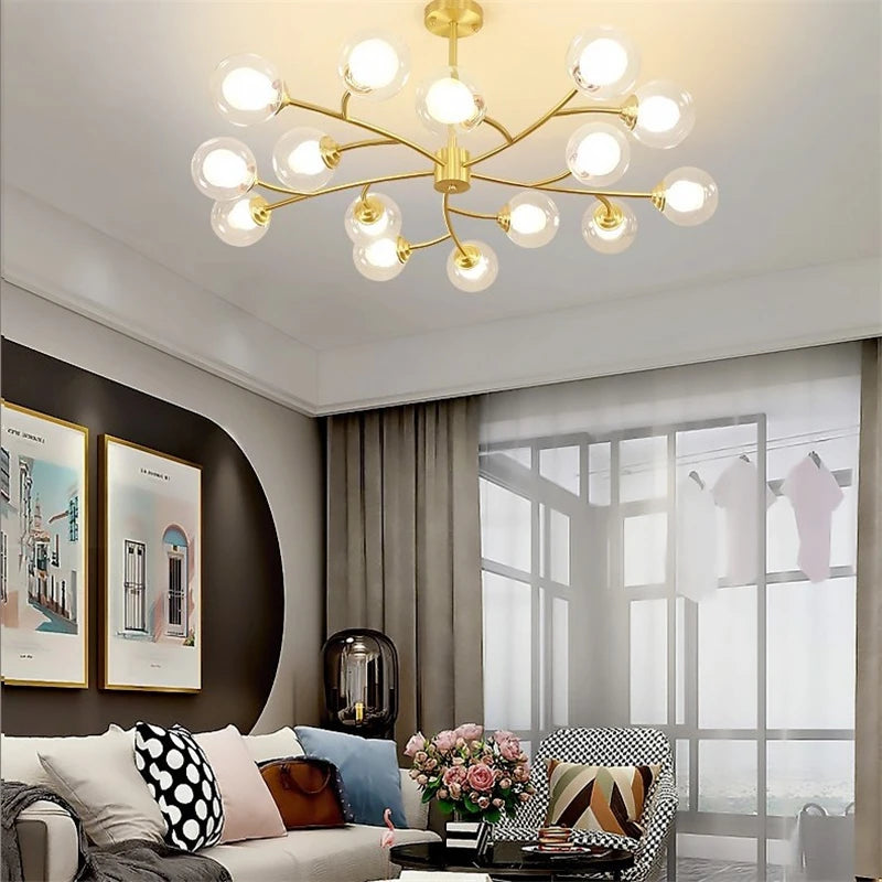 lustre led moderne nouvelle lampe suspension moléculaire nordique