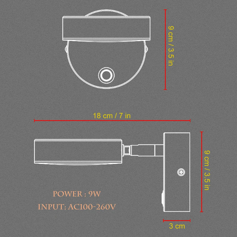 Applique murale intérieur pour la maison tactile gradation