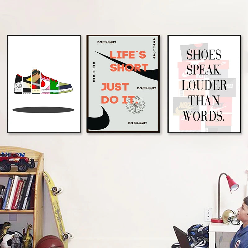affiche art mural sneaker box pour passionnés de sneakers