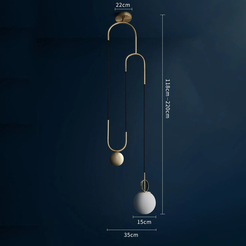 suspension industrielle nordique extensible design boule de verre