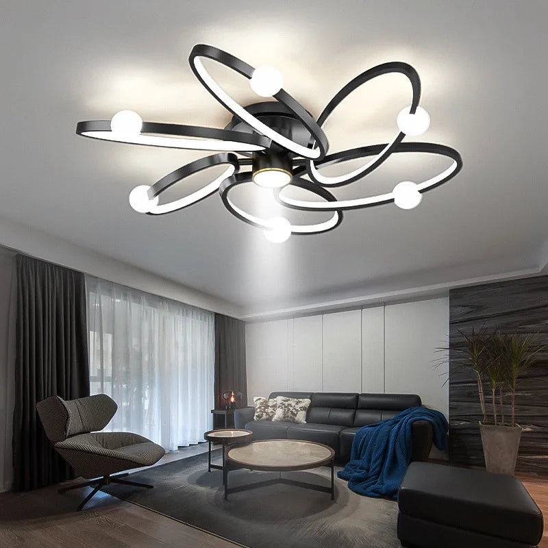 plafonnier led noir anneau maison décor luminaire