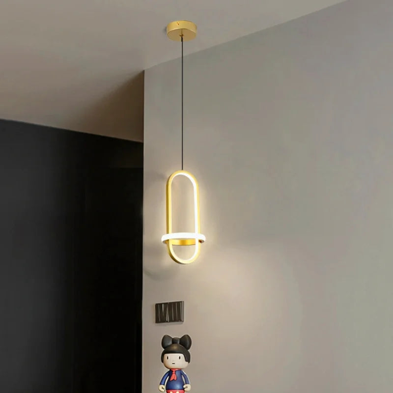 suspension moderne en or led décorative d'intérieur