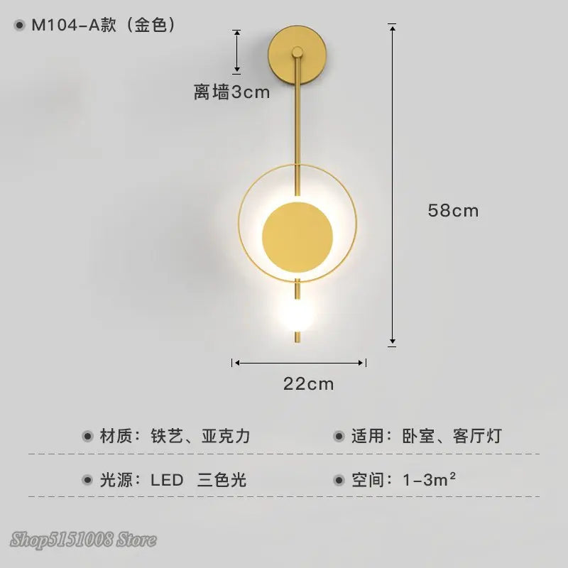 applique murale led minimaliste moderne nordique intérieur