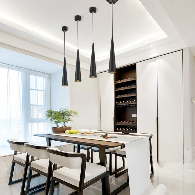 suspension LED Dimmable cylindre cône et tube