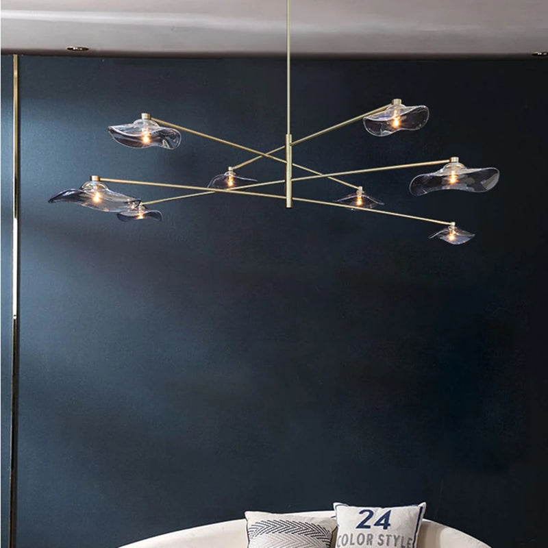 lustre à fleurs led design moderne fait main pour intérieur créatif