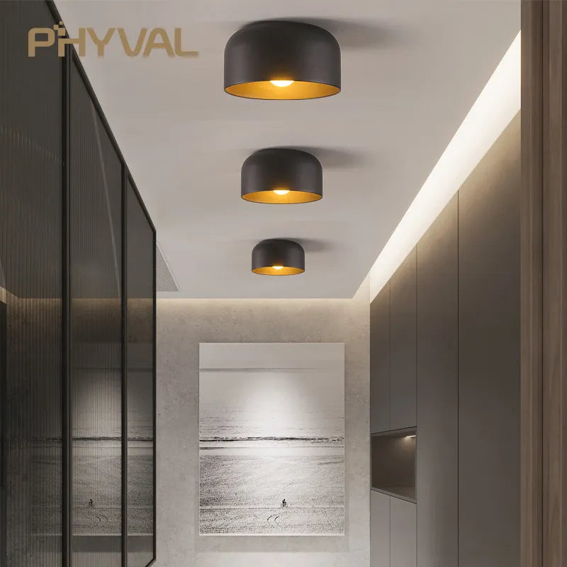 Plafonnier LEDs lumière nordique maison salon décor noir/blanc éclairage