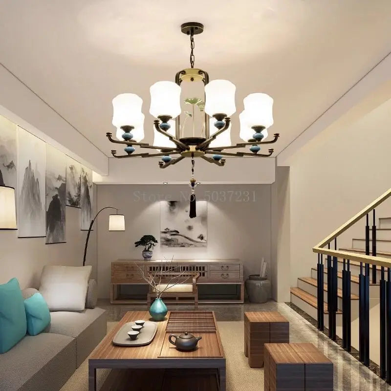 lustre moderne simple rétro avec lumières led élégantes