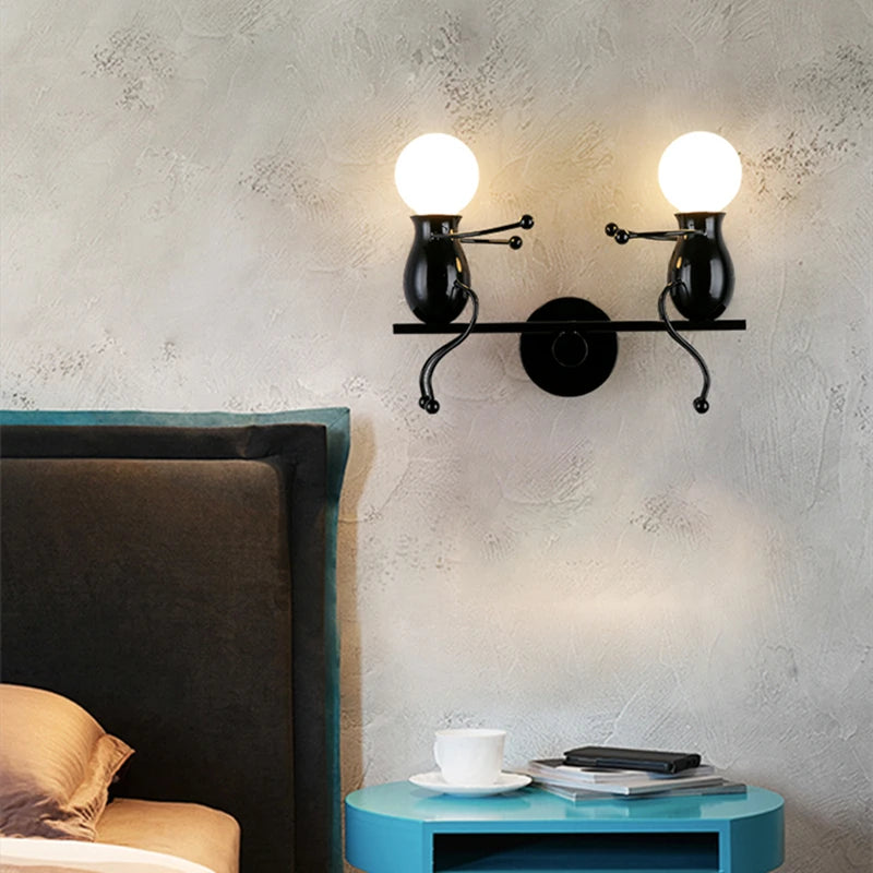 applique murale moderne en fer humanoïde luminaire décoratif d'intérieur