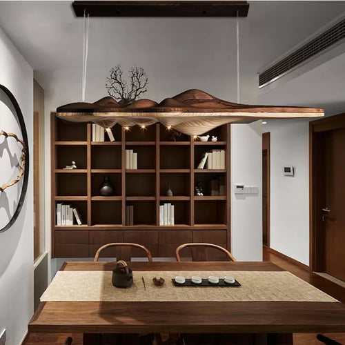 Suspension nordique moderne en résine de bois massif