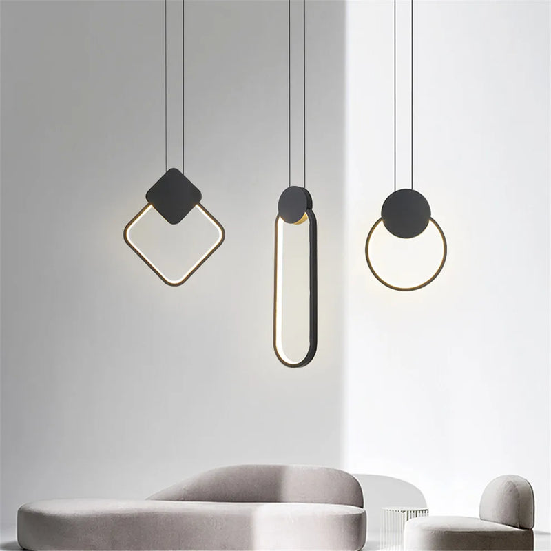 suspension led carré géométrie métal nordique 2020