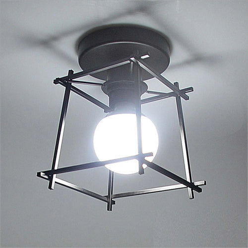 plafonnier led vintage industriel loft décor cage métal luminaire