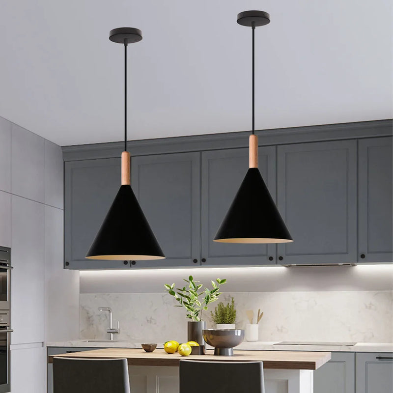 Nordique moderne LED bois suspension lumières luminaires De cuisine décor à la maison barres chambre suspension lampe lampara De Techo Colgante Moderna