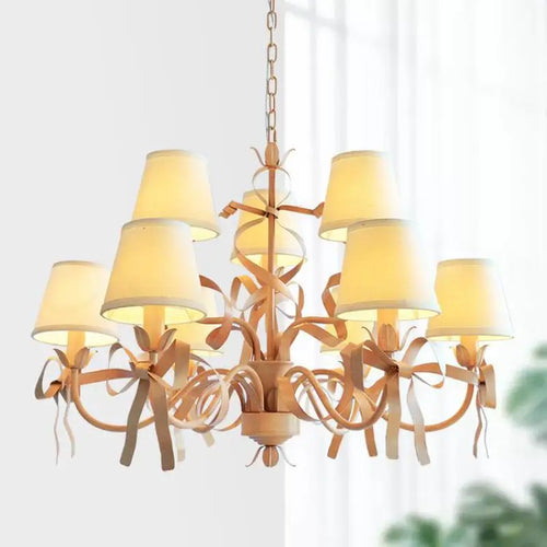 lustre led style européen avec ruban et arc décoratif