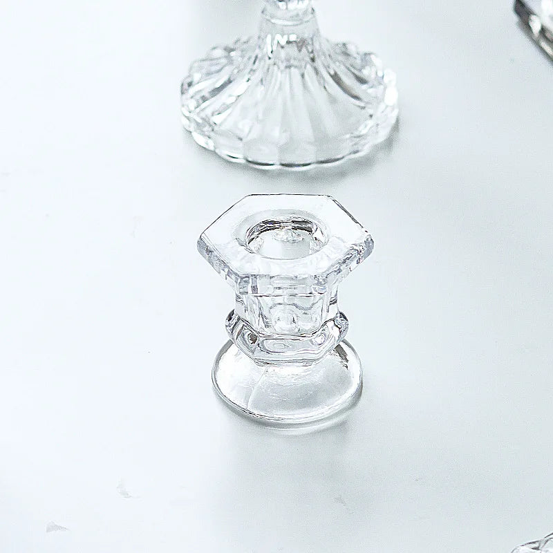bougeoir en verre pour décoration romantique et centre de table