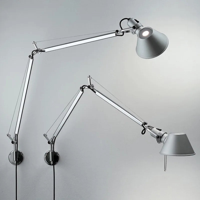 applique murale led moderne à bras long pliable et réglable pour lecture