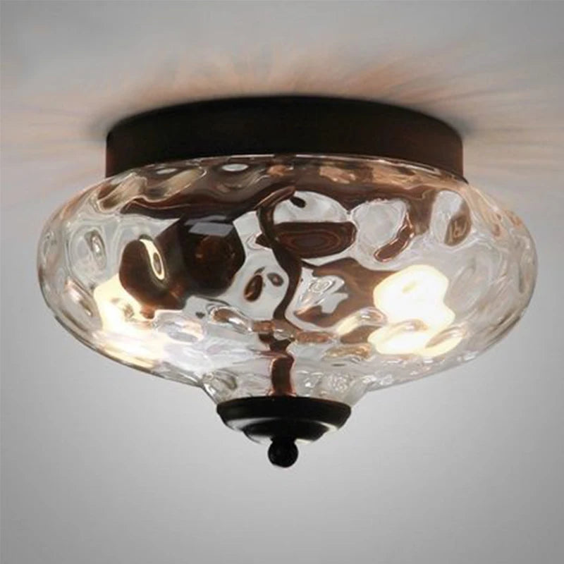 Plafonnier E27 en verre ananas
