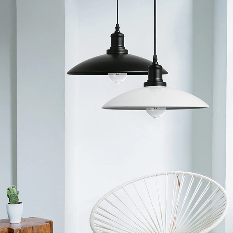 luminaires suspendus industriels vintage loft abat-jour métal