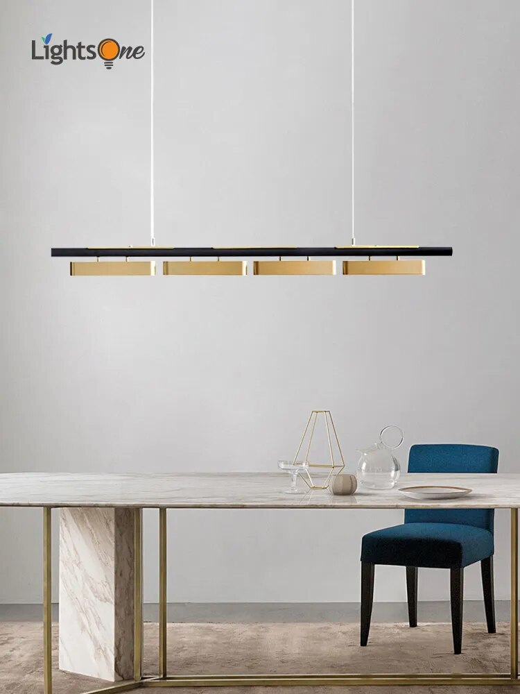 Lustre long de restaurant minimaliste moderne