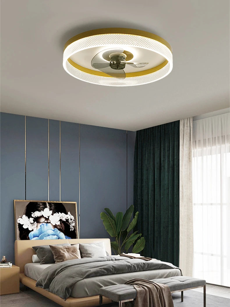 plafonnier moderne à leds avec ventilateur et 3 luminosités