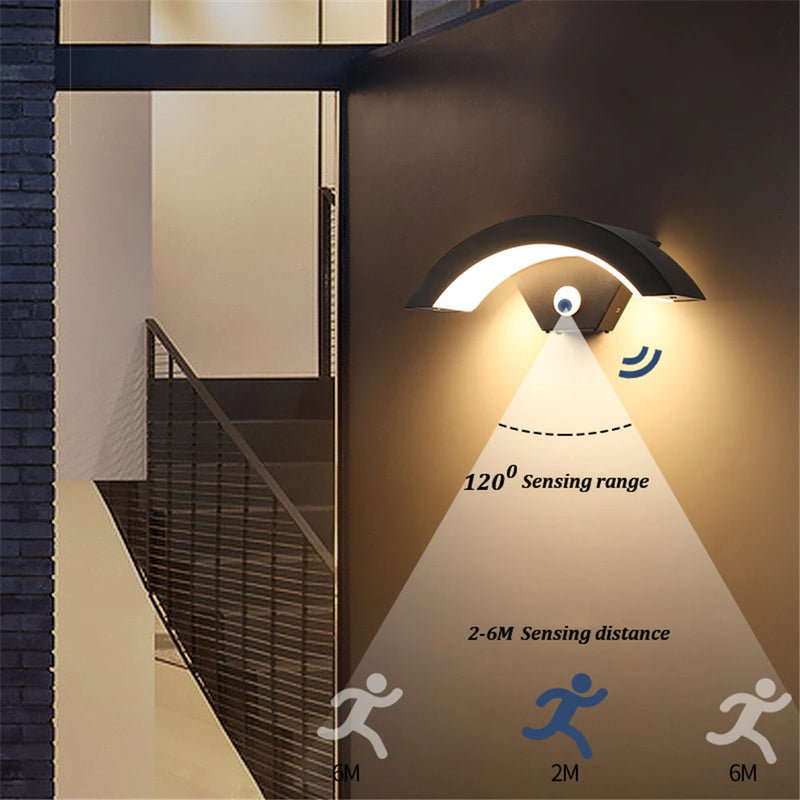 Applique murale extérieure étanche moderne lampe à Induction du corps humain lampes de jardin de porche en aluminium éclairage domestique appliques murales décoratives