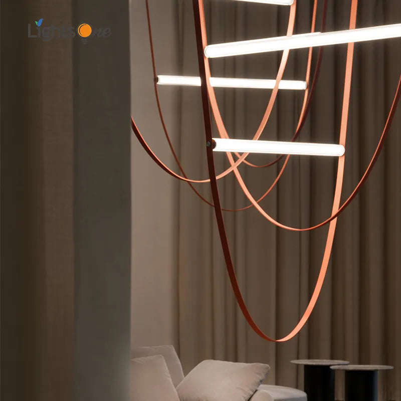 Suspension tubes verre design avec ceinture