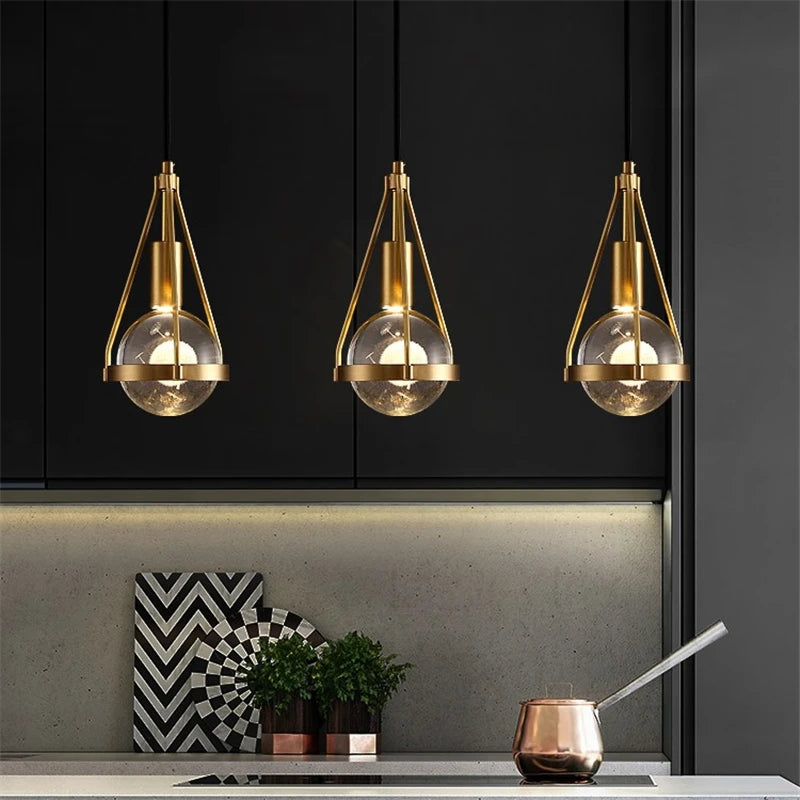 Suspension Cristal Cuivre Luxe Moderne