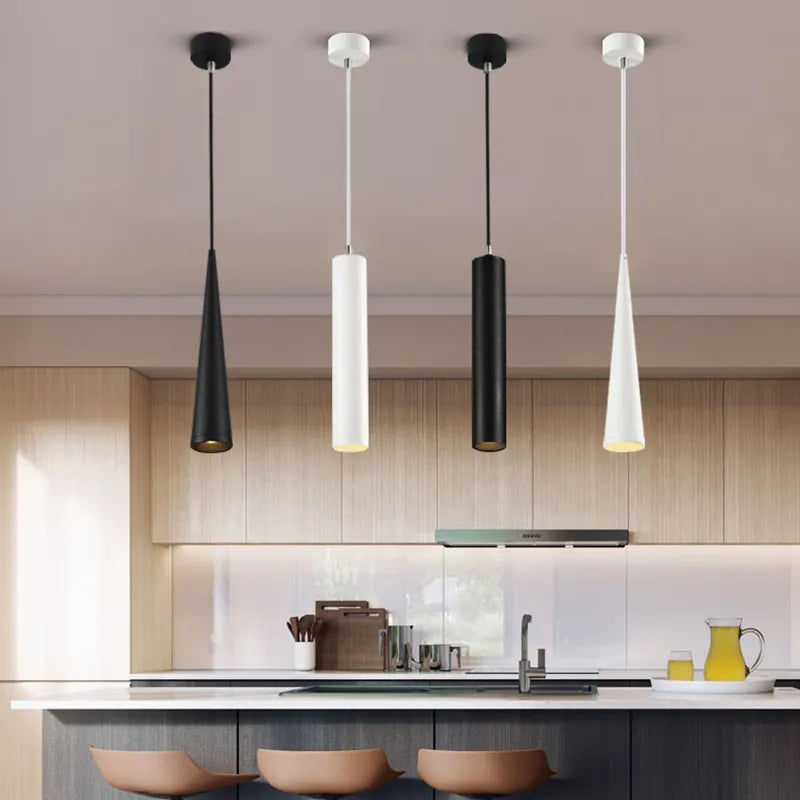 suspension LED Dimmable cylindre cône et tube