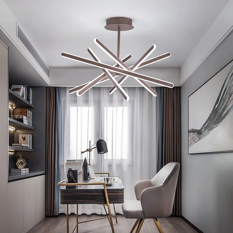 lustre à led design moderne avec télécommande et intensité variable