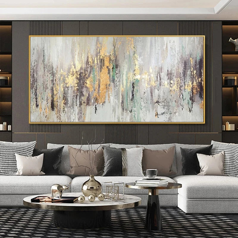 peinture décorative en feuille d'or personnalisable peinte à la main