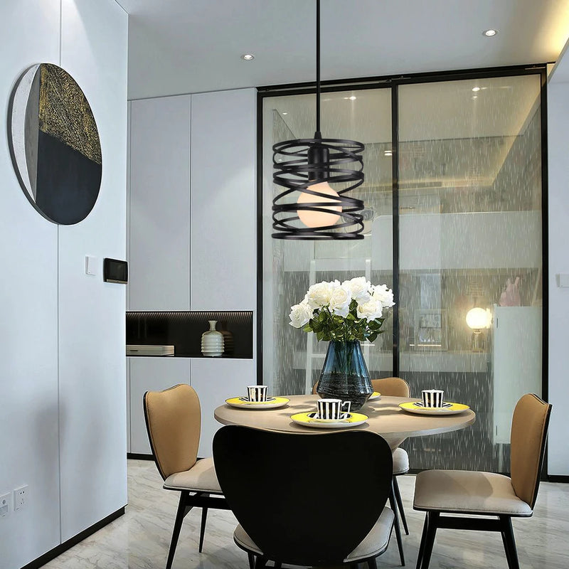 lampe suspendue spirale led tourbillon moderne vintage