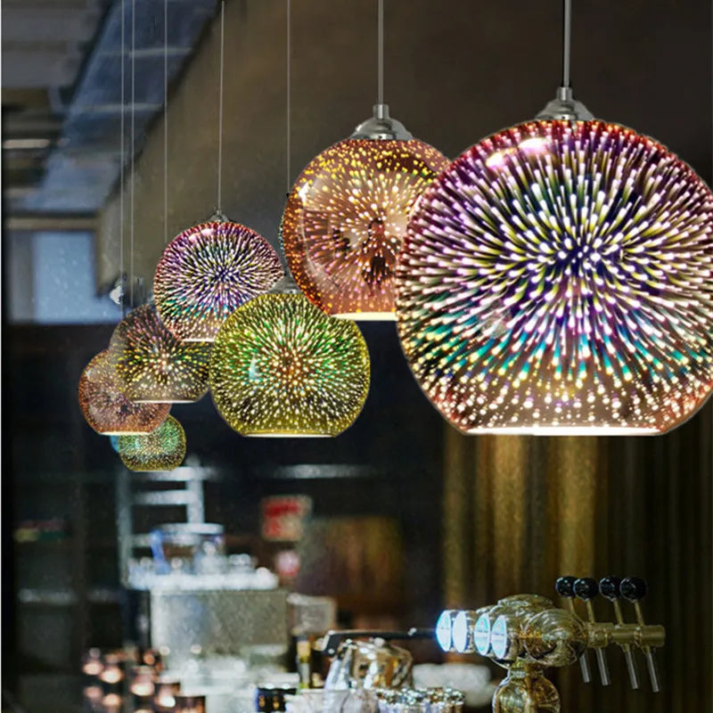 lampe led suspendue design nordique moderne décorative feu d'artifice