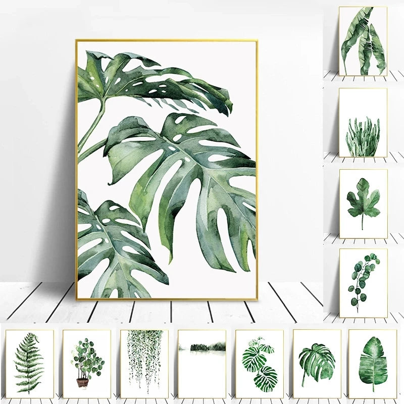plante tropicale nordique art mural moderne décoration intérieure