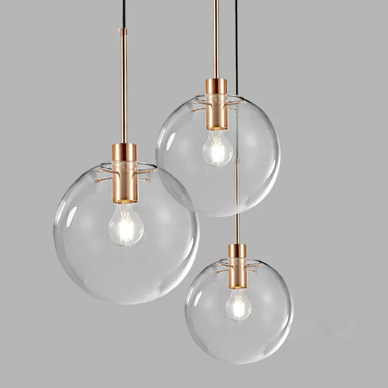 Suspension boules en verre et tige