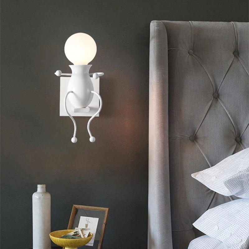 applique murale moderne en fer humanoïde luminaire décoratif d'intérieur
