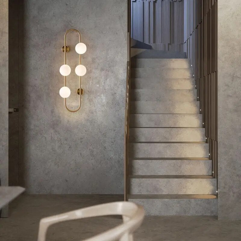 Applique murale nordique créative en boule de verre